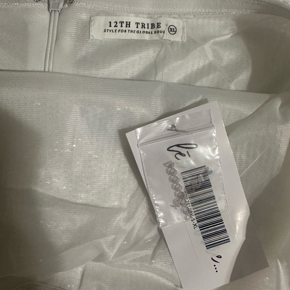 12th Tribe Celeste White and Silver Sequin Mini Dress - Picture 4 of 4